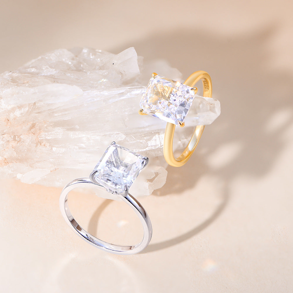 Stunning 4.0 CT Ice Cut Sterling SIiver Engagement Ring