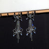 Butterfly Design Drop Earrings With Long Fringe