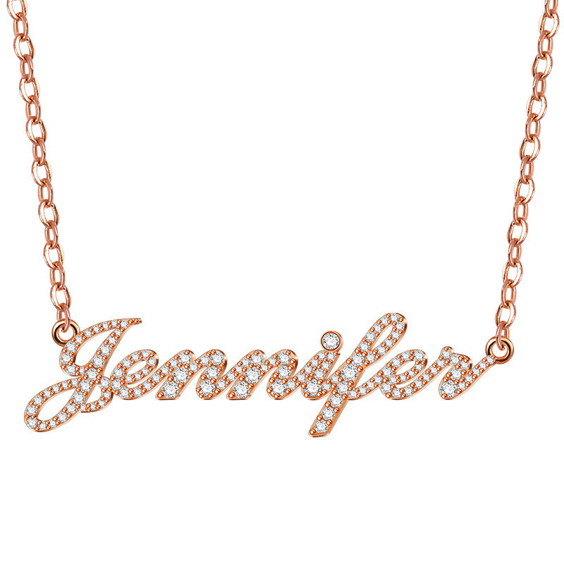 Personalized Full Pave Name Necklace in 925 Sterling Silver
