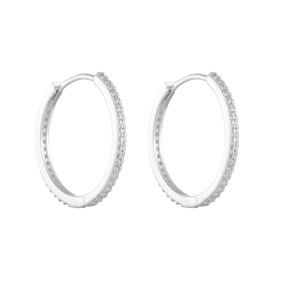 Classic Eternity Sterling Silver Hoop Earrings