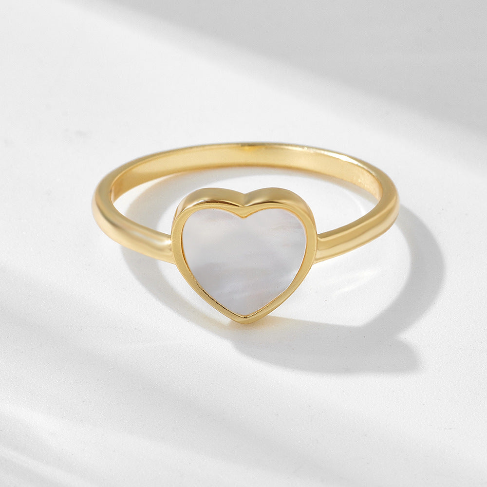 Sweet Shell Heart Shape Sterling Silver Ring