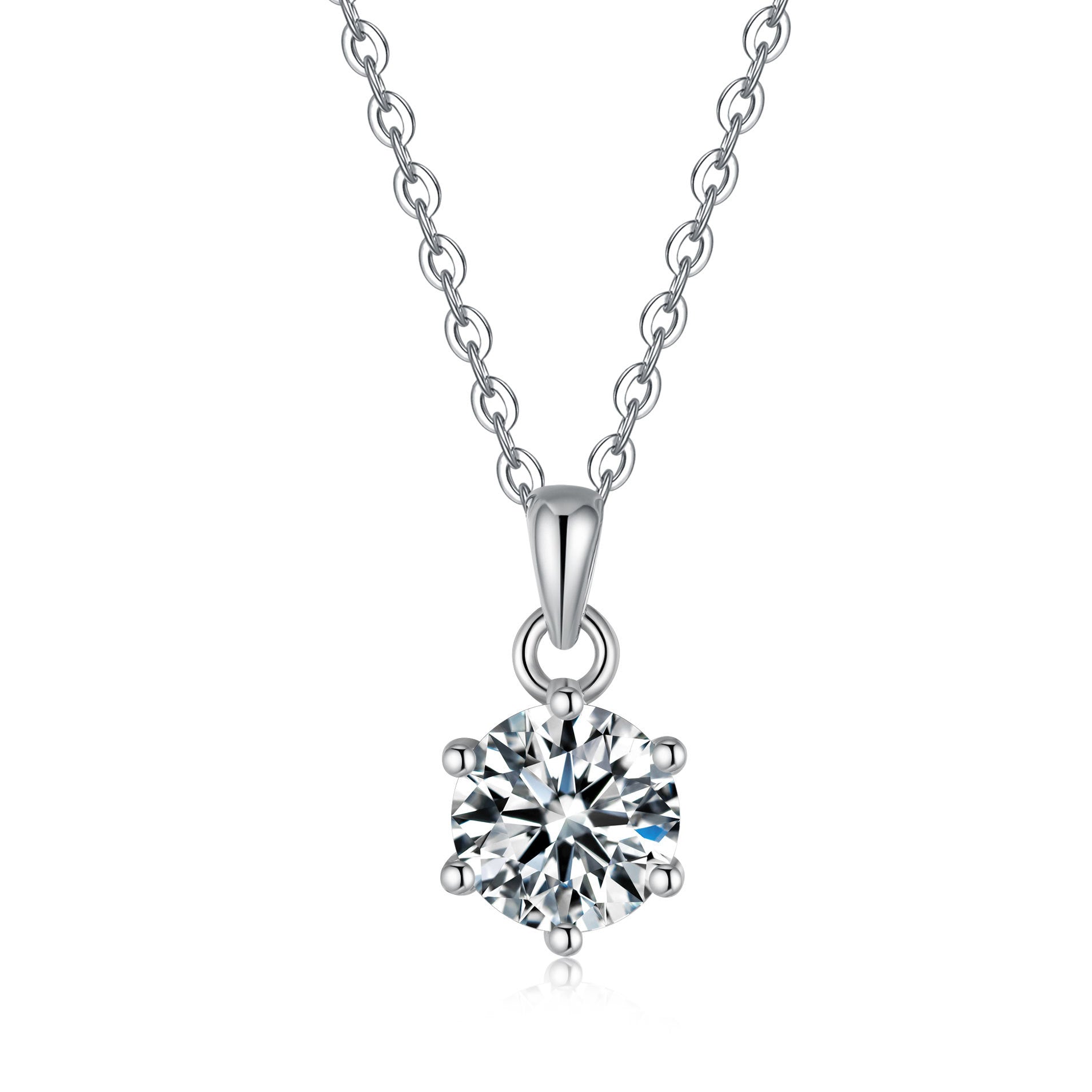 Timeless Deesign 6 Prong Moissanite Necklace