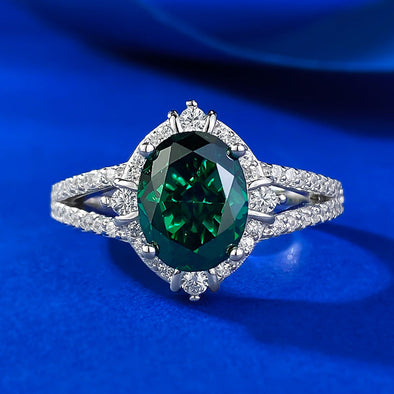 Luxury Oval Cut Paraiba Tourmaline Sterling Silver Engagement Ring