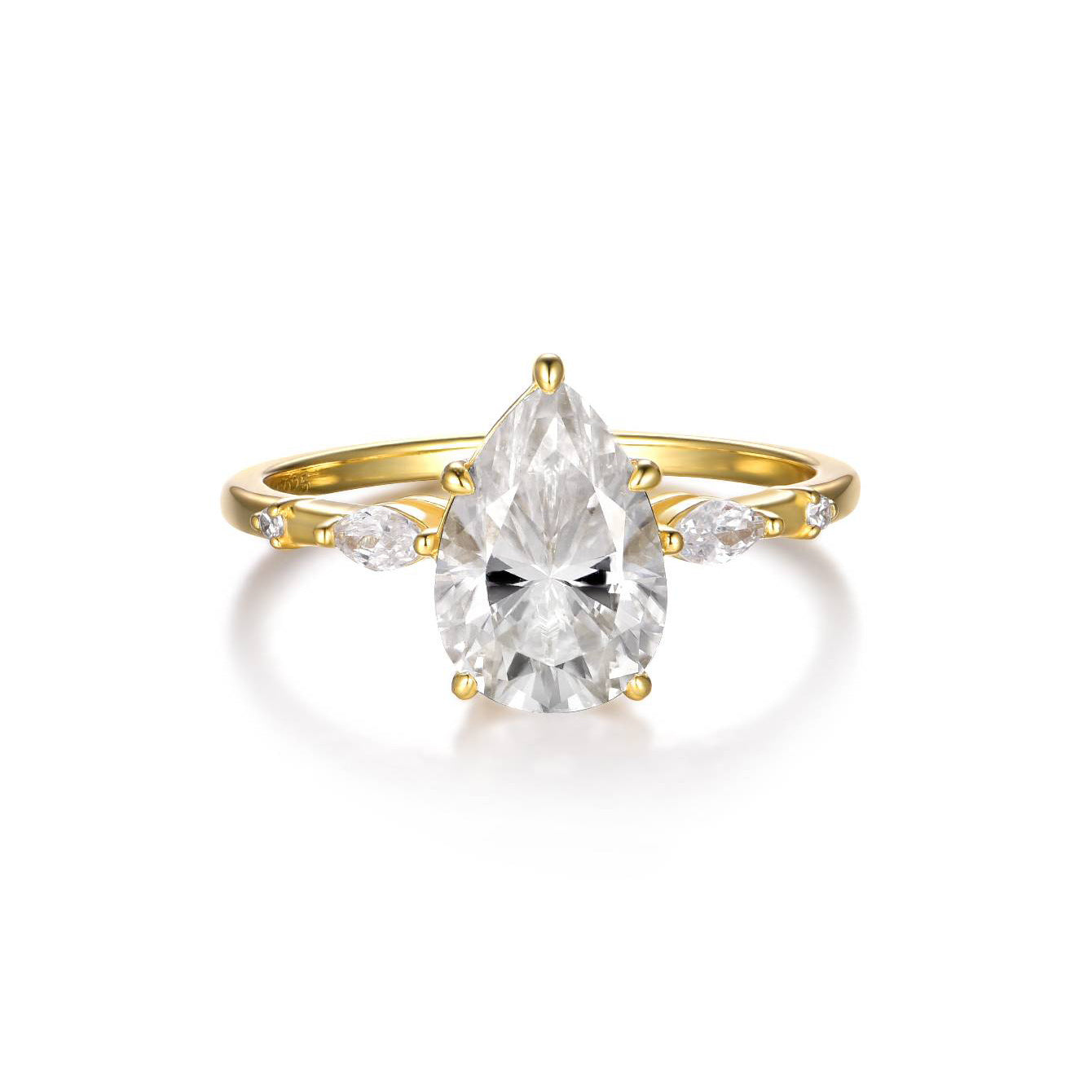 Stunning Pear Cut Moissanite Ring