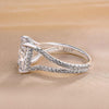 Exquisite Split Shank Radiant Cut Engagement Ring In Sterling Silver