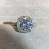 Gorgeous Split Shank Halo Cushion Cut Sterling Silver Engagement Ring