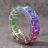 Rainbow Eternity Band In Sterling Silver