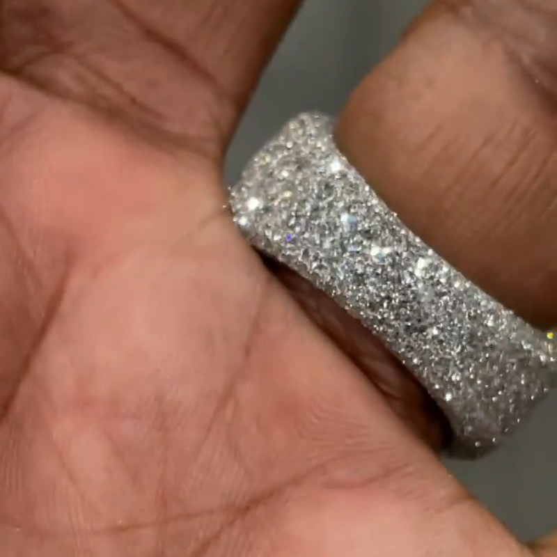 5ctw Princess Cut White Sapphire Handmade Men's Ring