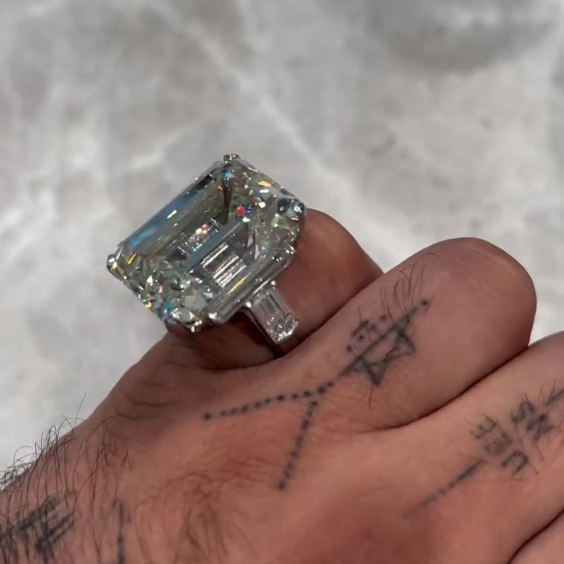 15ct Emerald Cut White Sapphire Luxury Handmade Sterling Silver Men’s Ring