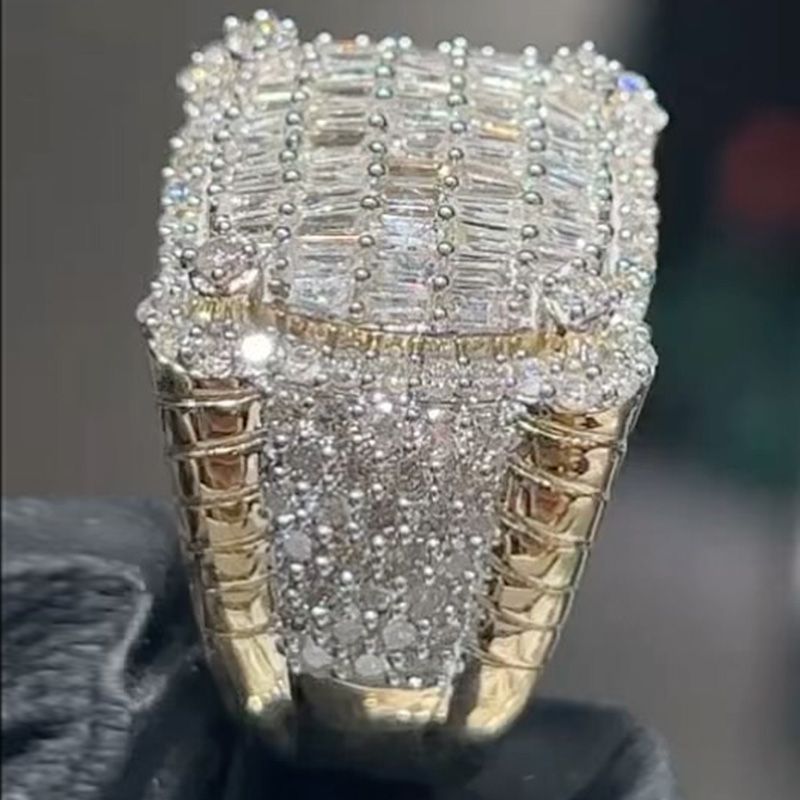 Handmade 2.5ctw Baguette Cut White Sapphire Men's Ring