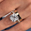 3PCS Golden Tone Cushion Cut Plain Band Bridal Set