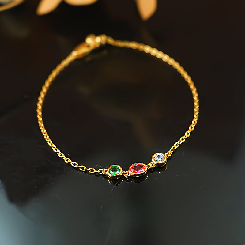 Simple Design Colorful 925 Silver Bracelet