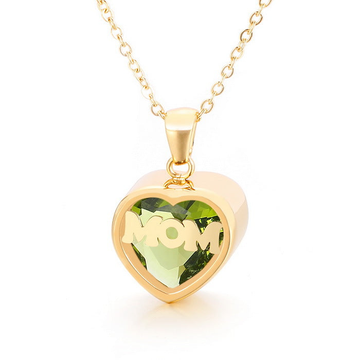 Personalized  Heart Cut Pendant Necklace For Mom