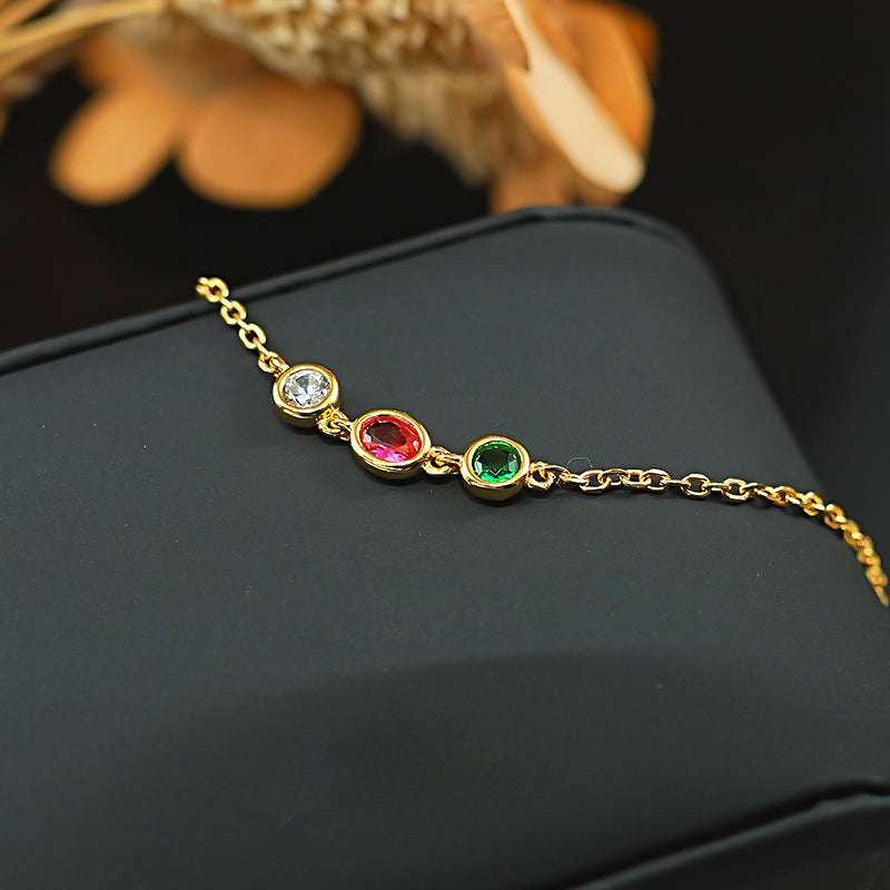 Simple Design Colorful 925 Silver Bracelet
