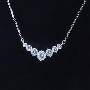 D Color Moissanite 2.8 CT Round Cut Sterling Silver Pendant Necklace
