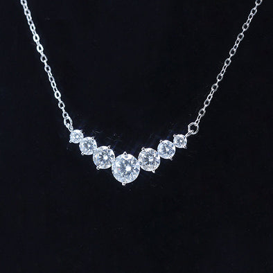 D Color Moissanite 2.8 CT Round Cut Sterling Silver Pendant Necklace