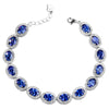 Oval Cut Sapphire Tennis Bracelet in Sterling Silver