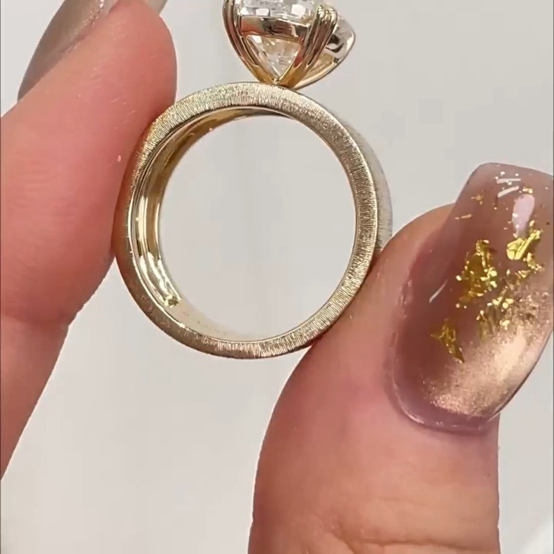 Wide Band Oval Elegant Vintage-Inspired Engagement Ring