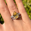 Gorgeous Yellow Pear Cut Sterling Silver Bridal Set