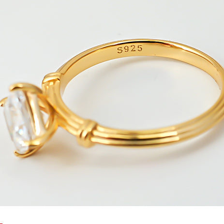 Vintage Princess Cut Sterling Silver Ring