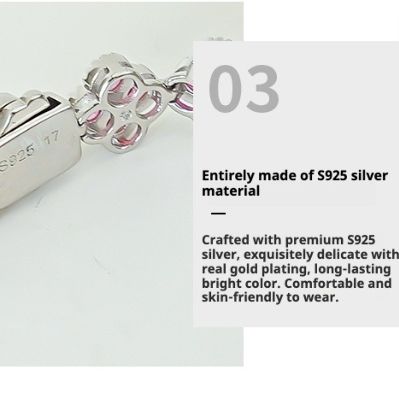 Clovers Design Multicolor Gemstone Bracelet in Sterling Silver