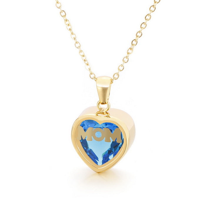 Personalized  Heart Cut Pendant Necklace For Mom