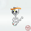 Halloween Dancing with Skeleton Pumpkin Sterling Silver Charms