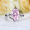 Gorgeous Pink Pear Cut Sterling Silver Engagement Ring