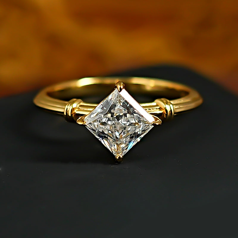 Vintage Princess Cut Sterling Silver Ring