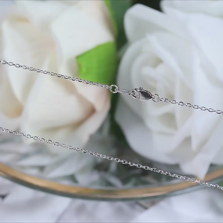 Simple Design Cross and Box Chain Sterling Silver Necklace