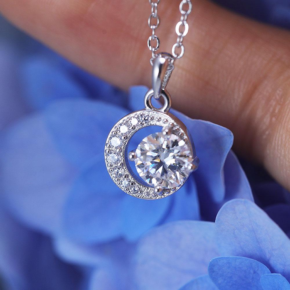Unique Design Star Moon Moissanite Necklace
