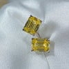 Emerald Cut Stud Earrings In Sterling Silver