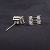 Emerald Cut Stud Earrings In Sterling Silver