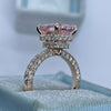 Hidden Halo Cushion Cut Rose Gold Half Eternity Engagement Ring