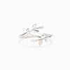 Chic Leaf Design Band In Sterling Silver