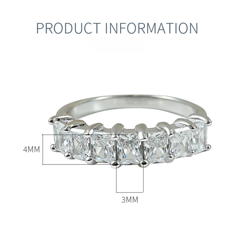 Sparkling Ice Cut Half Eternity Sterling Silver Band