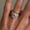 2PCS Three Stone Oval Cut Bridal Set Rings in Sterling Silver