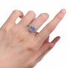 Gorgeous Purple Stone Heart Cut Engagement Ring In Sterling Silver