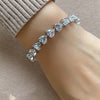 Beautiful Heart Cut Tennis Bracelet in Sterling Silver