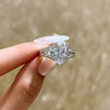 Exquisite 5.0 CT Heart Cut Split Shank Sterling Silver Engagement Ring