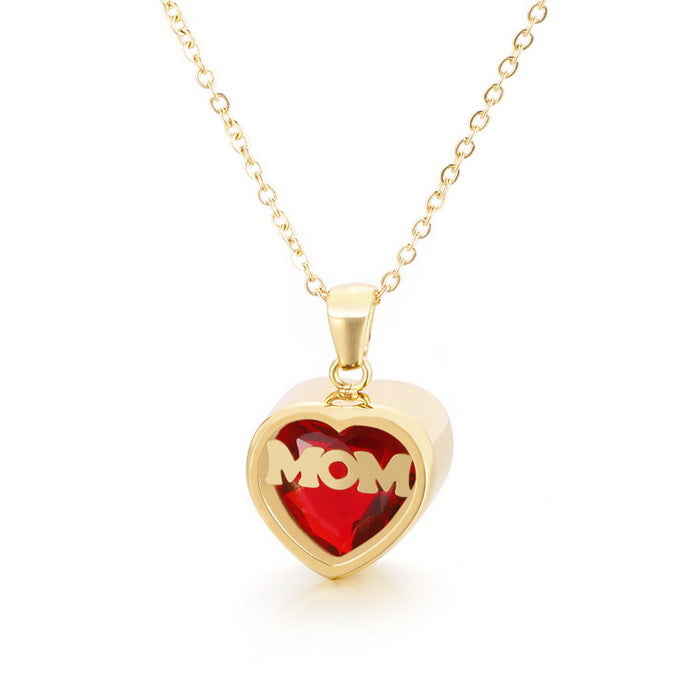 Personalized  Heart Cut Pendant Necklace For Mom