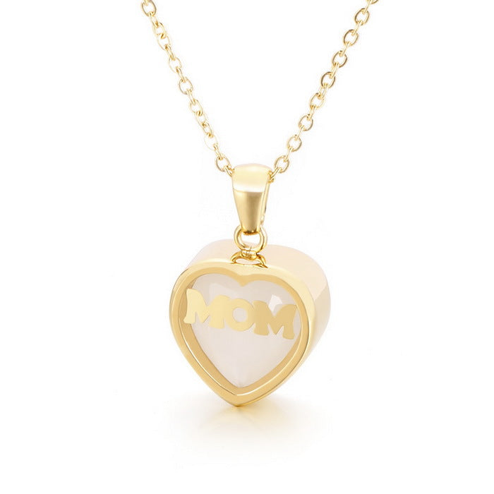 Personalized  Heart Cut Pendant Necklace For Mom