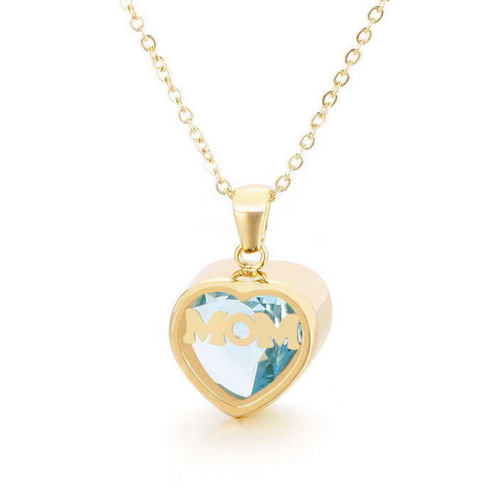 Personalized  Heart Cut Pendant Necklace For Mom