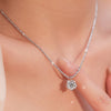 Round Cut Moissanite Pendant Necklace in Sterling Silver