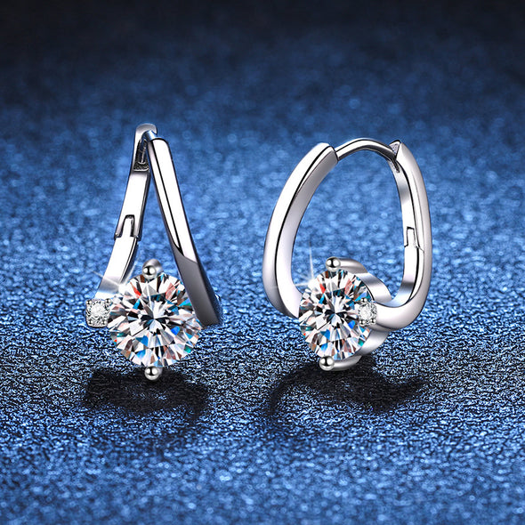 Luxury Moissanite Women Earrings In Sterling Silver