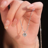 Round Cut Moissanite Pendant Necklace in Sterling Silver