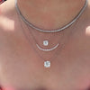 D Color Moissanite Classic 4 Prong Round Cut Sterling Silver Pendant Necklace