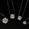 D Color Moissanite Classic 4 Prong Round Cut Sterling Silver Pendant Necklace