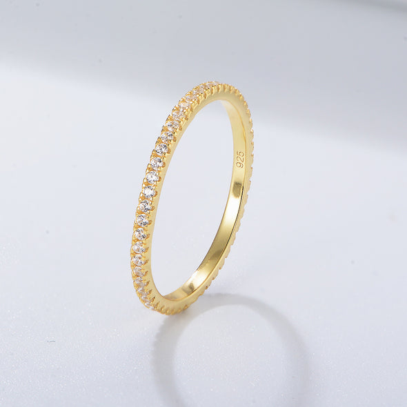 Golden Tone Multi-Color Eternity Band Stackable Ring