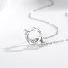 Double Mobius Circle Necklace in Sterling Silver